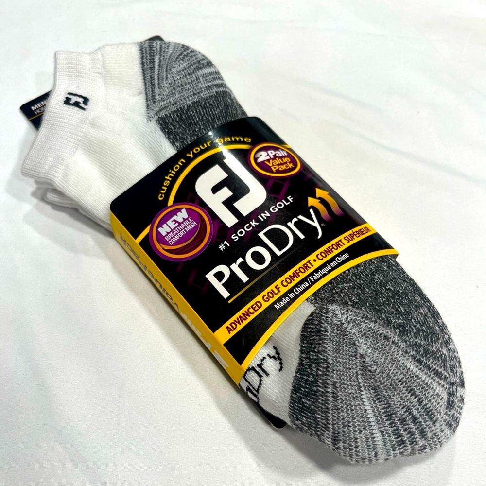 New Men's FootJoy ProDry Sport Low Cut Golf Socks - 2 pack